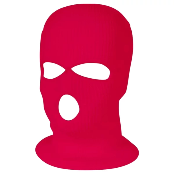 Balaclava - kötött szopóálarc 3 nyílással (sötét pink)
