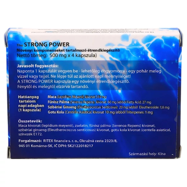 Strong Power Plus - étrend kiegészítő kapszula férfiaknak (4 db)
