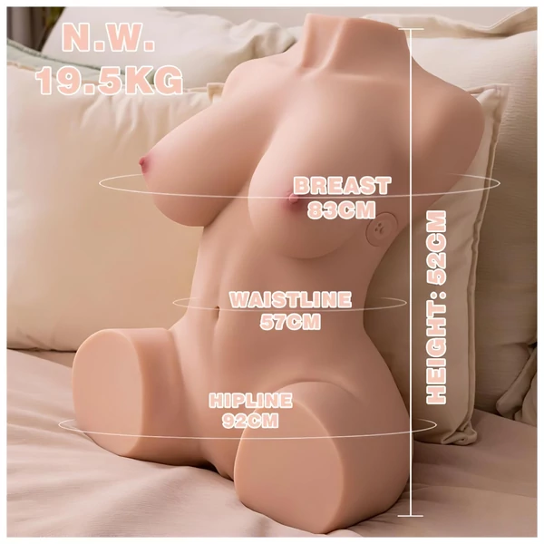 XISE Dania - torzó maszturbátor lökő funkcióval (natúr)