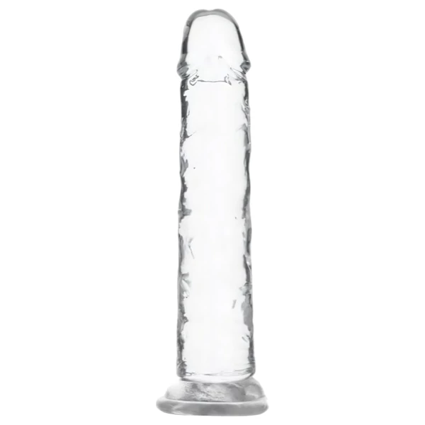 Addiction Crystal - tapadókorongos dildó (átlátszó) - 18cm