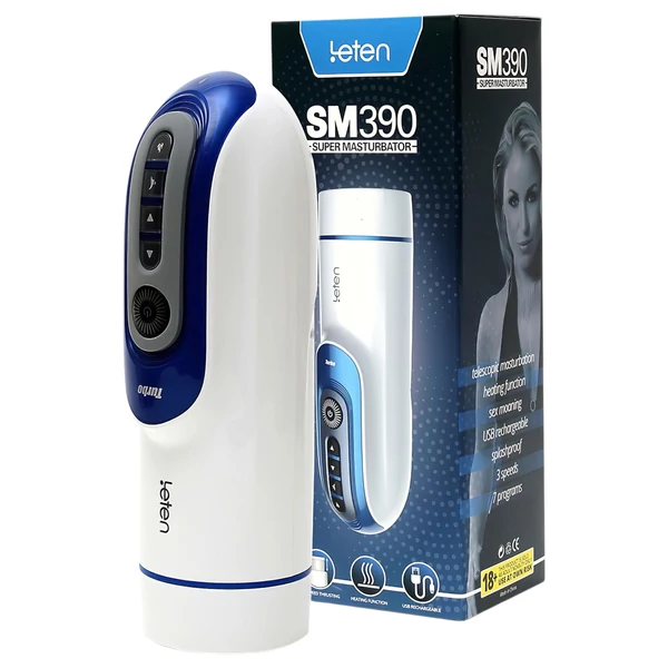 Leten SM390 - nyögő, melegítő maszturbátor (fehér)