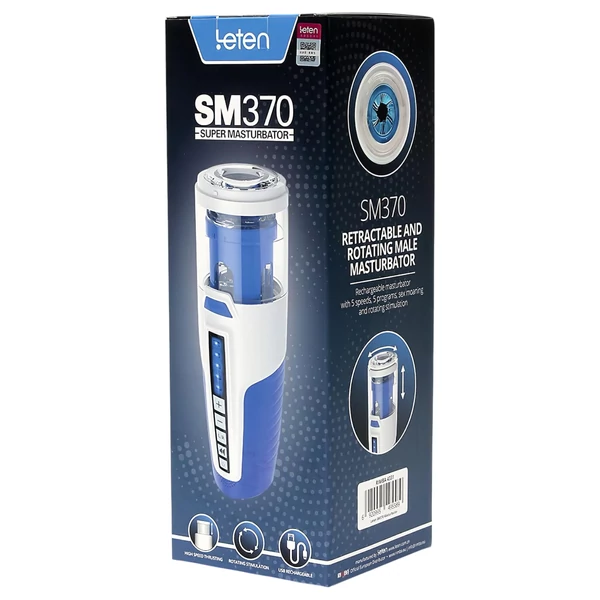 Leten SM370 - nyögő, forgó maszturbátor (fehér)