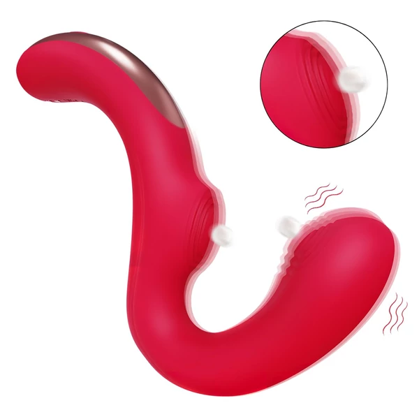 SEX HD Genie - G-pont és csiklóvibrátor (piros)