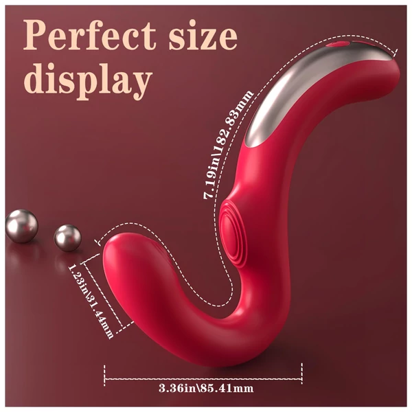 SEX HD Genie - G-pont és csiklóvibrátor (piros)