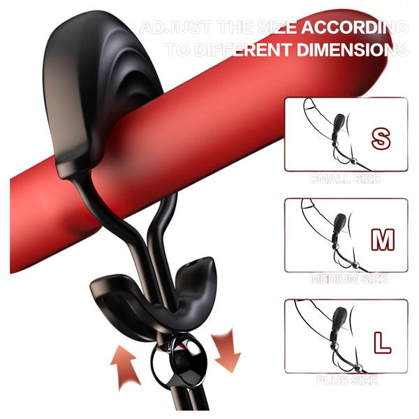 Sex HD - állítható vibrációs péniszgyűrű távirányítóval (fekete)