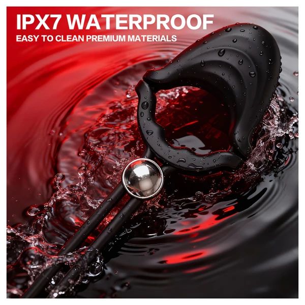 Sex HD - állítható vibrációs péniszgyűrű távirányítóval (fekete)