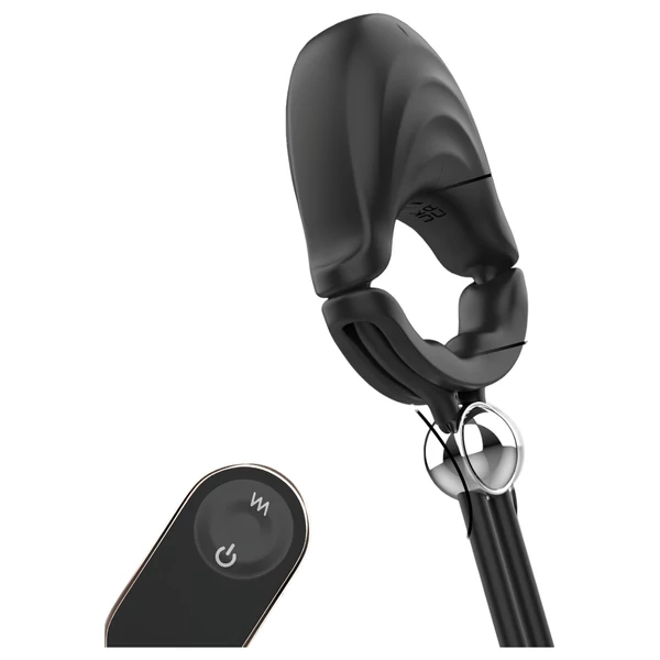 Sex HD - állítható vibrációs péniszgyűrű távirányítóval (fekete)