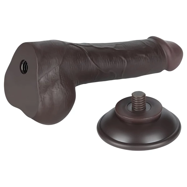 Lovetoy Sliding-Skin - herés kétrétegű dildó - 19,5 cm (barna)