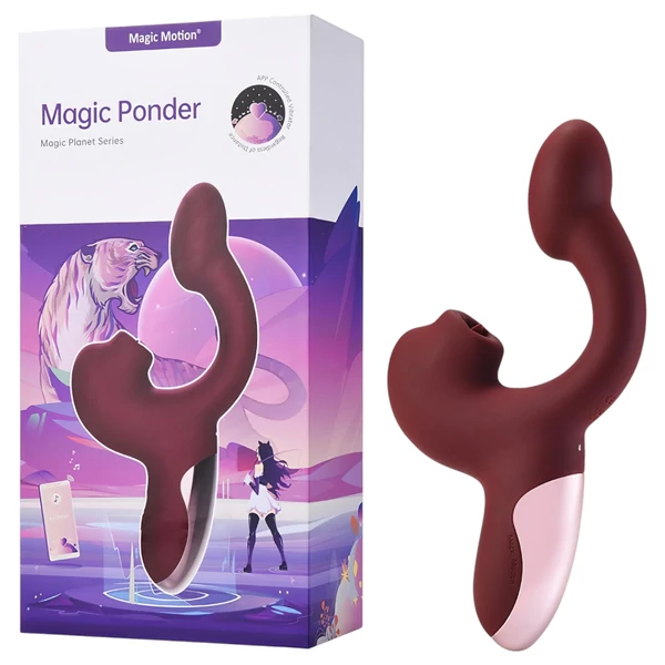 Magic Motion Magic Ponder - 2in1 csiklókaros vibrátor (bordó)