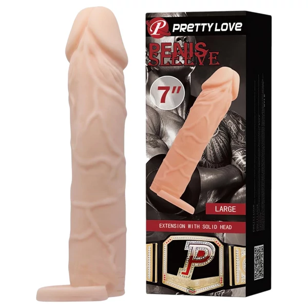 Pretty Love - heregyűrűs péniszköpeny (natúr)