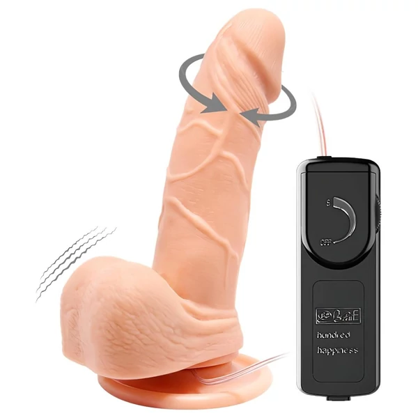 Baile Barbara Mark - élethű, forgó vibrátor - 15 cm (natúr)