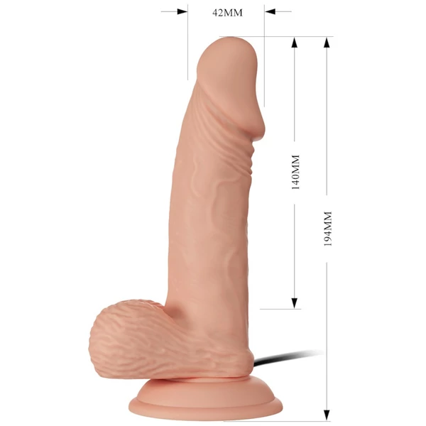 Baile Zebulon - élethű, herés vibrátor - 19 cm (testszínű)