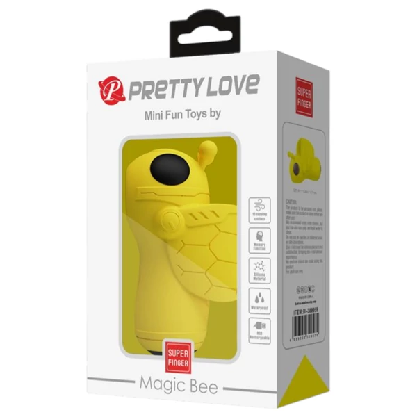 Pretty Love Magic Bee - csiklóizgató ujjvibrátor (sárga)