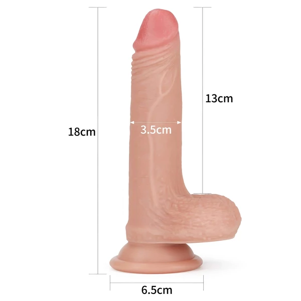 Lovetoy Nature Cock - kétrétegű élethű dildó - 18 cm (natúr)