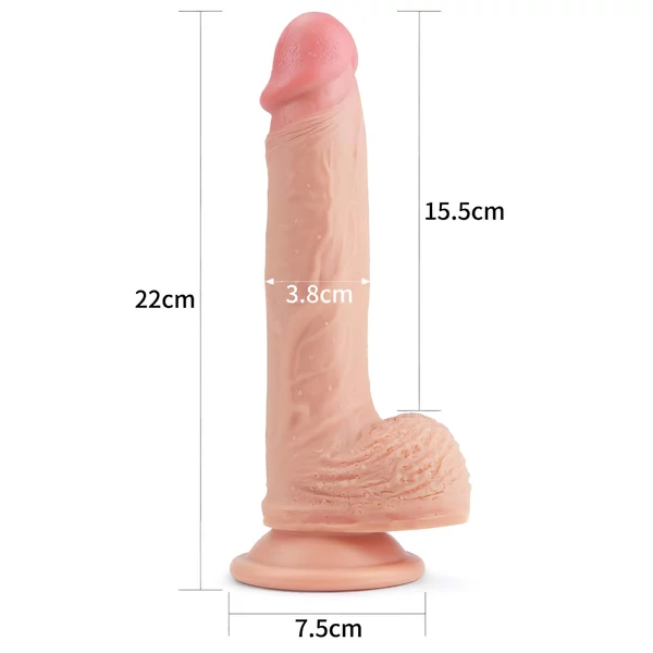 Lovetoy Nature Cock - tapadókorongos élethű dildó - 21 cm (natúr)
