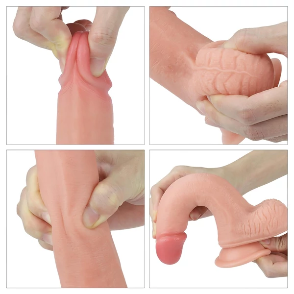 Lovetoy Nature Cock - kétrétegű élethű dildó - 20 cm (natúr)