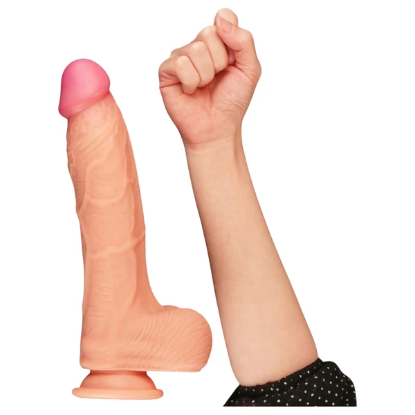 Lovetoy Nature Cock - kétrétegű élethű dildó - 25 cm (natúr)