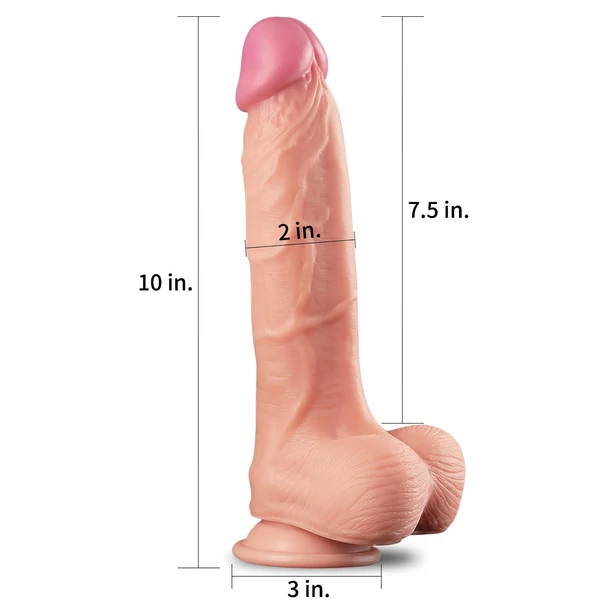Lovetoy Nature Cock - kétrétegű élethű dildó - 25 cm (natúr)