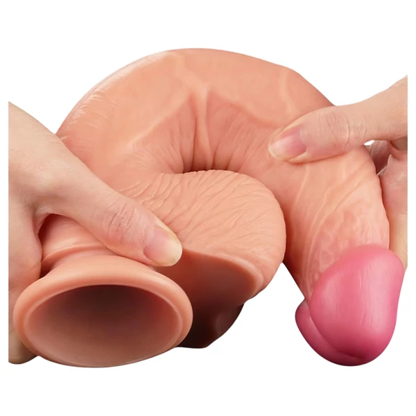 Lovetoy Nature Cock - kétrétegű élethű dildó - 25 cm (natúr)