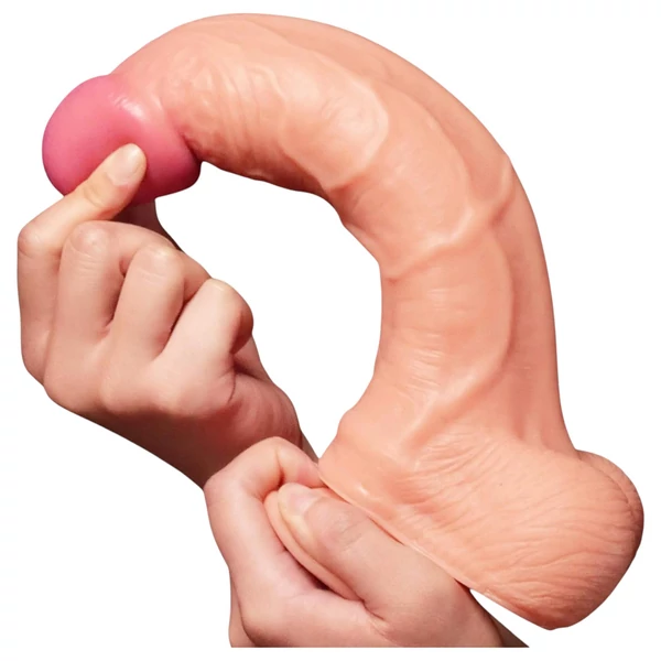 Lovetoy Nature Cock - kétrétegű élethű dildó - 25 cm (natúr)