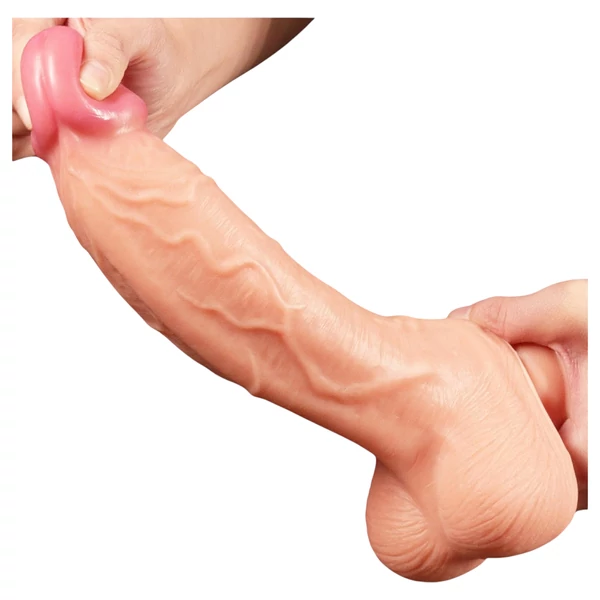 Lovetoy Nature Cock - kétrétegű élethű dildó - 25 cm (natúr)