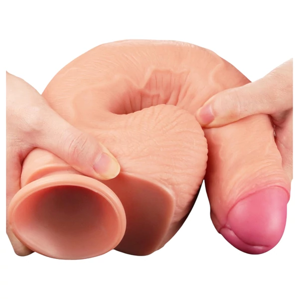 Lovetoy Nature Cock - kétrétegű élethű dildó - 28 cm (natúr)