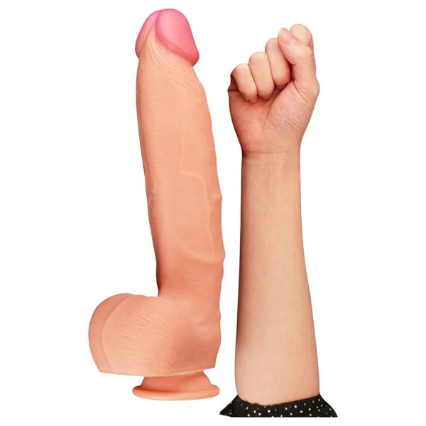 Lovetoy Nature Cock - kétrétegű élethű dildó - 30 cm (natúr)