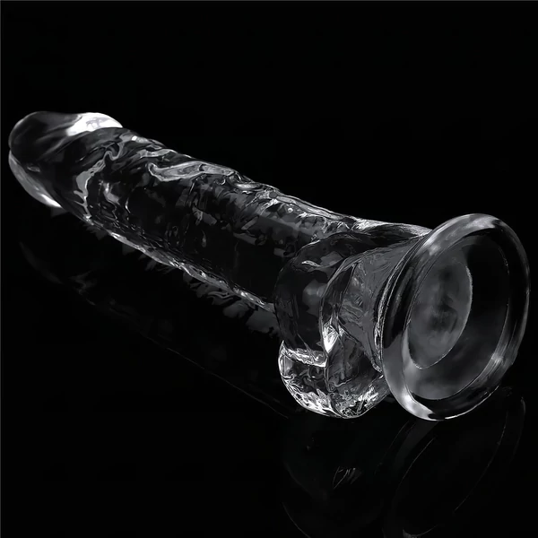 Lovetoy Flawless Clear - tapadókorongos dildó - 19cm (átlátszó)