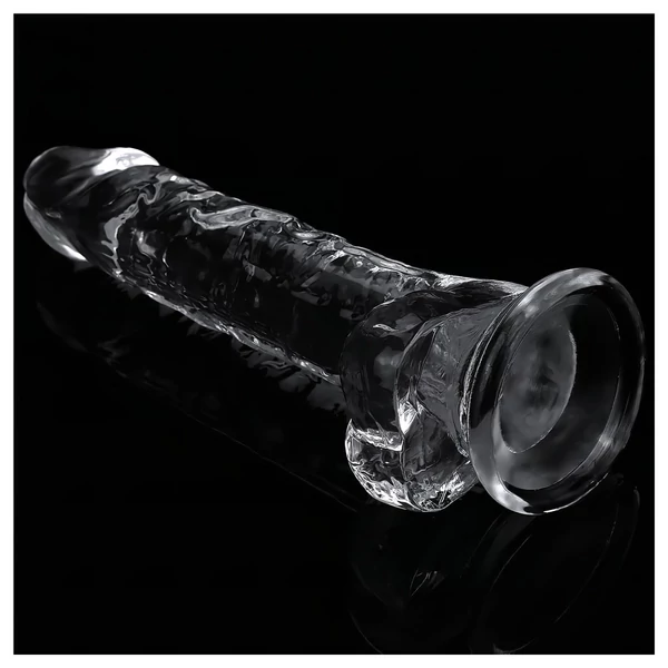 Lovetoy Flawless Clear - tapadókorongos dildó - 19 cm (átlátszó)