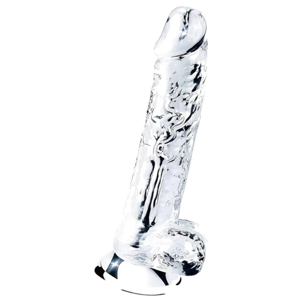 Lovetoy Flawless Clear - tapadókorongos dildó - 19 cm (átlátszó)