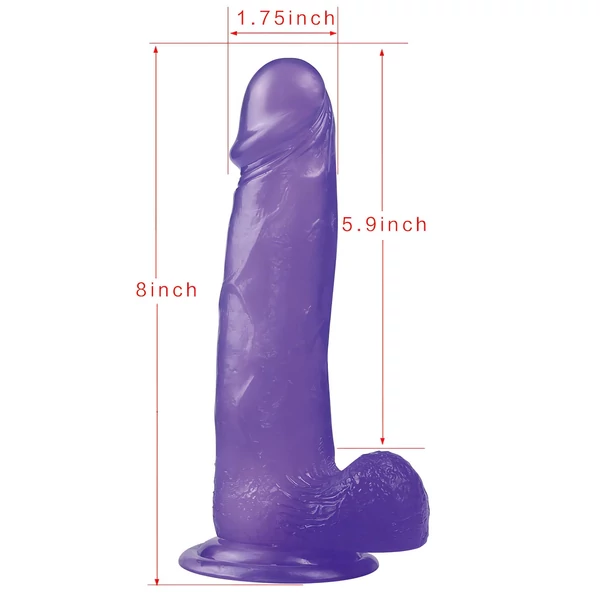 Lovetoy Jelly Studs - tapadókorongos dildó - 20 cm (lila)