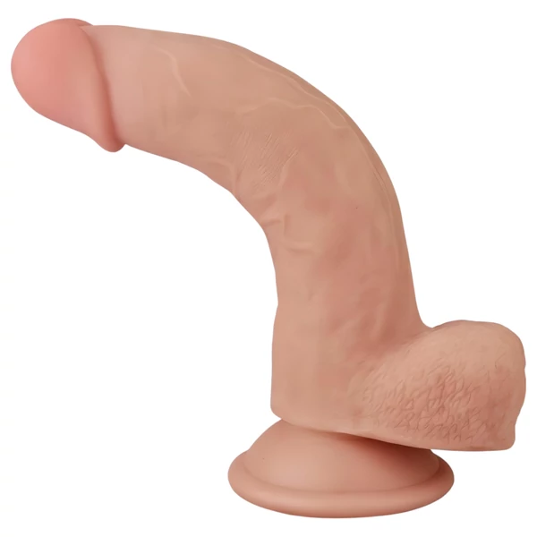 Lovetoy Sliding-Skin - kétrétegű dildó - 21 cm (natúr)
