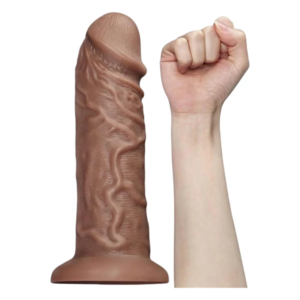 Lovetoy Chubby - tapadókorongos élethű dildó - 25 cm (natúr)