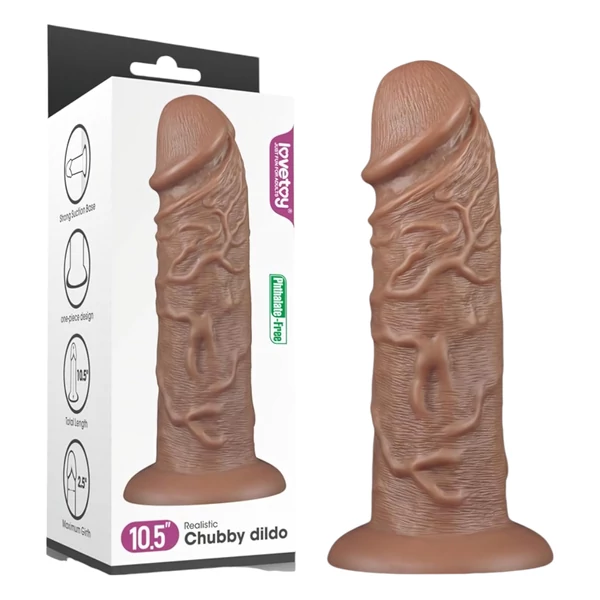 Lovetoy Chubby - tapadókorongos élethű dildó - 25 cm (testszínű)