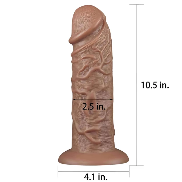 Lovetoy Chubby - tapadókorongos élethű dildó - 25 cm (natúr)