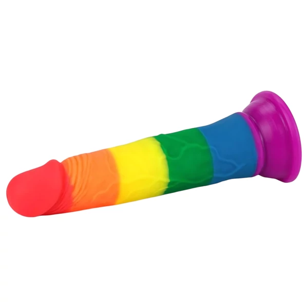 Lovetoy Prider - élethű dildó - 19 cm (szivárvány)