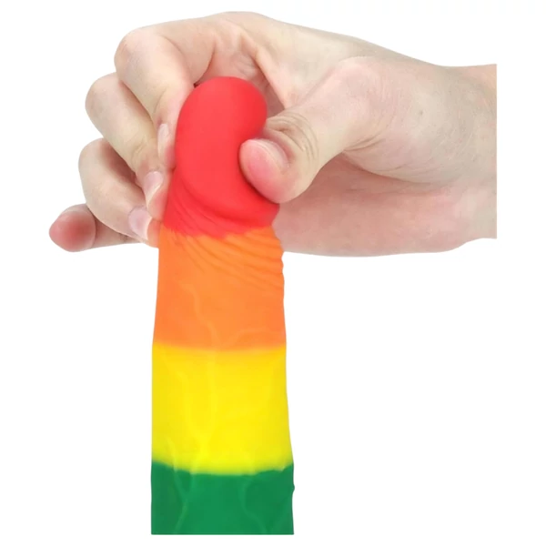 Lovetoy Prider - élethű dildó - 19 cm (szivárvány)