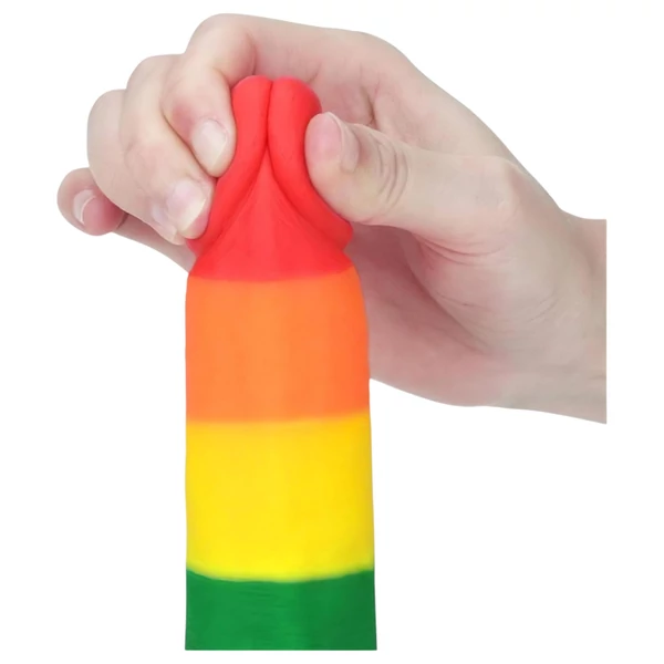 Lovetoy Prider - élethű herés dildó - 20 cm (szivárvány)