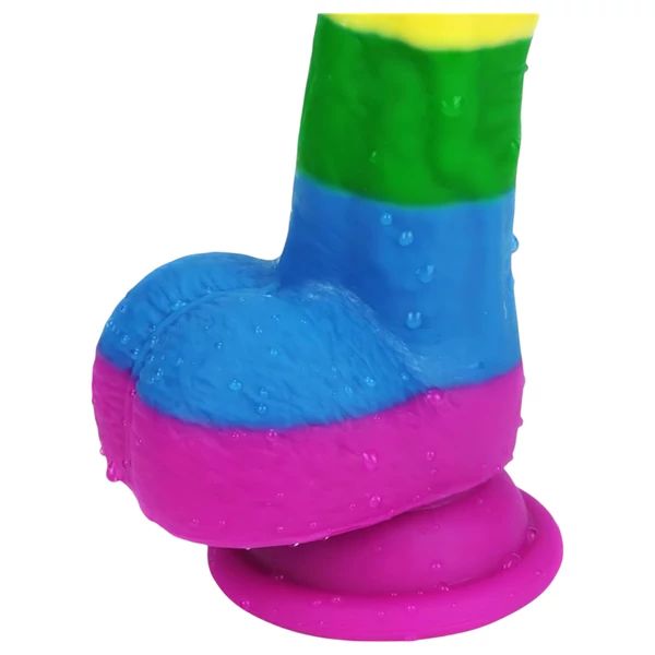 Lovetoy Prider - élethű szilikon dildó - 19 cm (szivárvány)