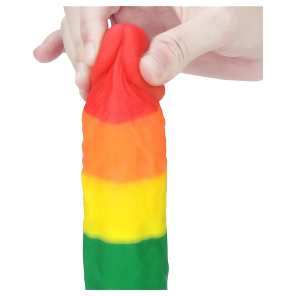 Lovetoy Prider - élethű szilikon dildó - 19 cm (szivárvány)