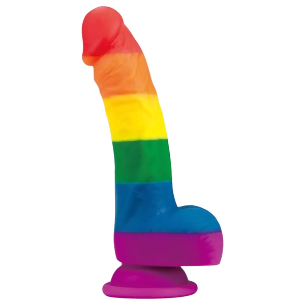 Lovetoy Prider - élethű szilikon dildó - 19 cm (szivárvány)