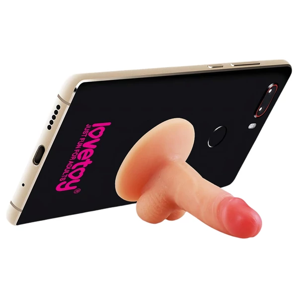 Lovetoy - tapadókorongos telefon tartó - minidildó (natúr)