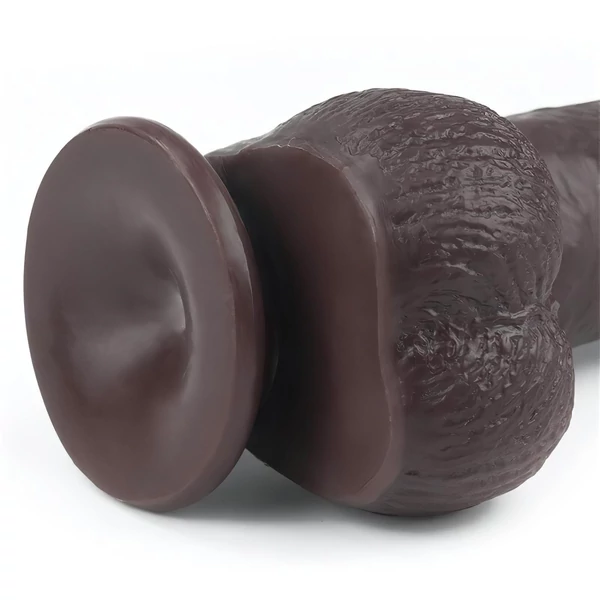 Lovetoy Sliding-Skin - kétrétegű dildó - 23 cm (barna)