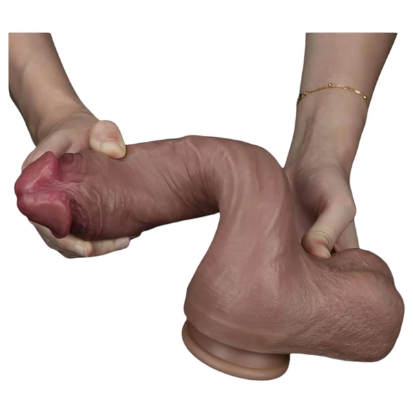 Lovetoy Nature Cock - kétrétegű élethű dildó - 26 cm (testszínű)