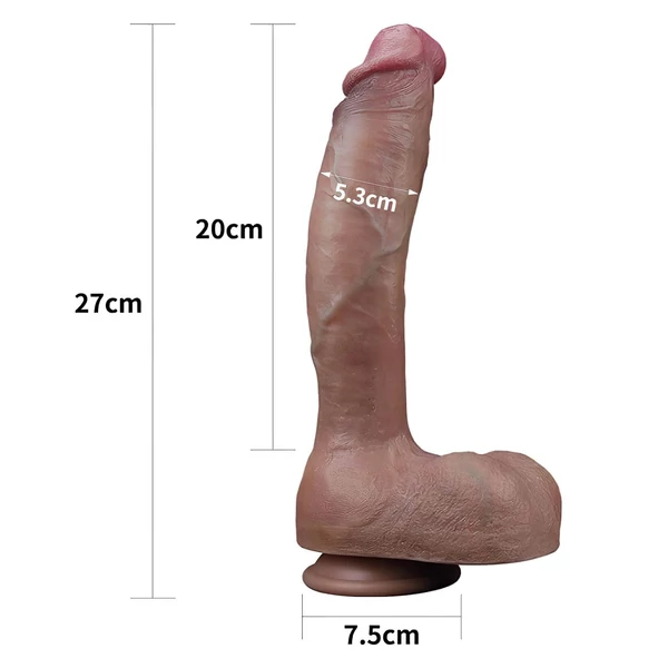 Lovetoy Nature Cock - kétrétegű élethű dildó - 26 cm (testszínű)