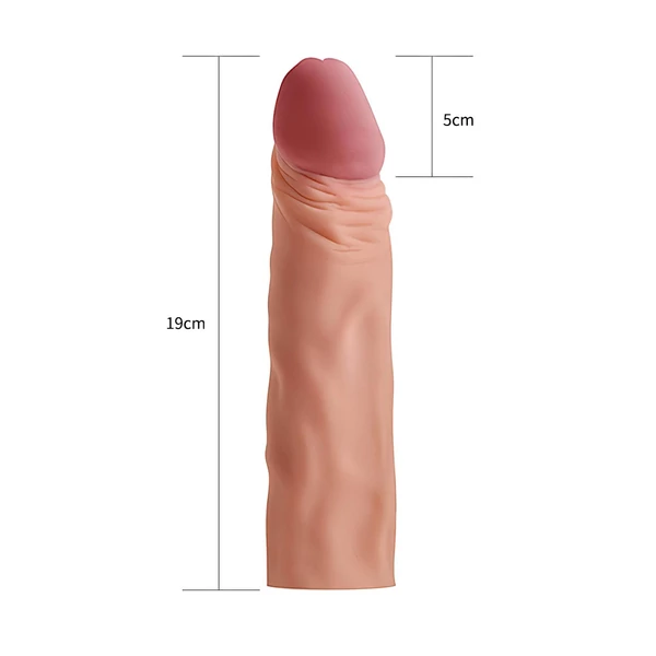 Lovetoy Pleasure X-tender - péniszköpeny - 19 cm (testszínű)