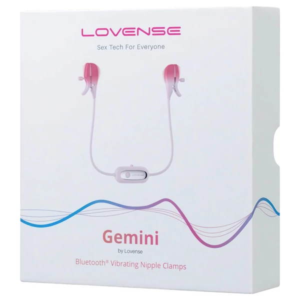 Lovense Gemini - App-vezérelt vibrációs mellbimbó csipesz (pink)