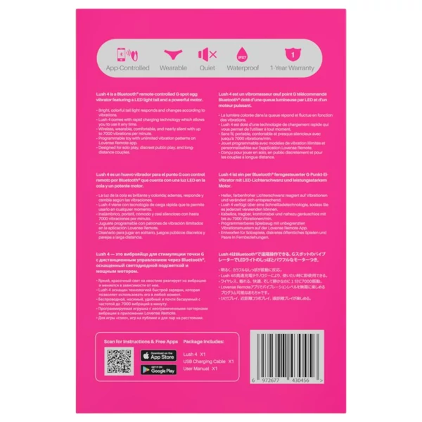 Lovense Lush 4 - App-vezérelt vibrációs tojás (pink)
