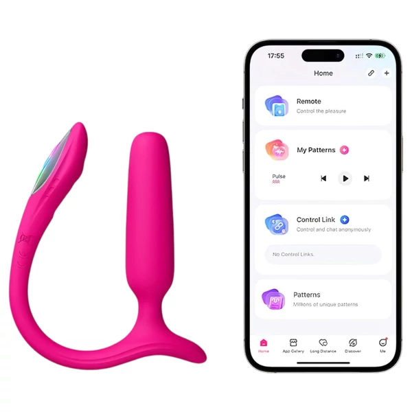 Lovense Lush Anal - App-vezérelt análvibrátor, LED-es - pink