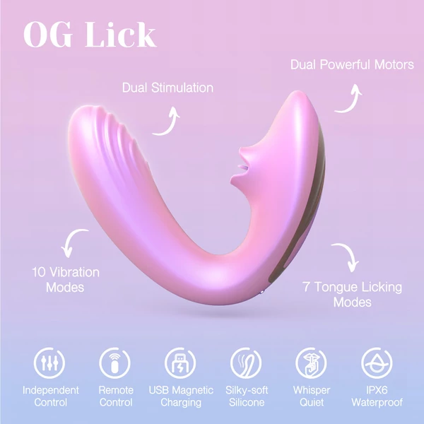 Tracy's Dog OG Lick - G-pont vibrátor és csiklóizgató (pink)
